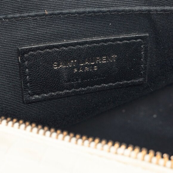 Saint Laurent Lou Camera White Croc-Embossed Crossbody - Picture 13 of 14
